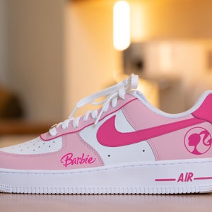Custom Barbie Nike Air Force 1, Handpainted Pink Barbie Custom Nike AF1 Sneakers, the Nike Air