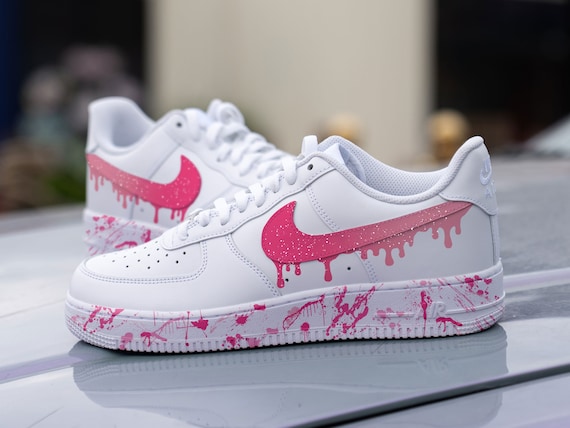 Nike Air Force 1 drip Pink Custom Sneaker AF1 