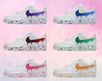 Custom Dripping and Splatter Nike Air Force 1, HandPainted Color Nike AF1 Sneakers,The Nike Air Force 1,Customize AF1s Gift,Birthday Gift