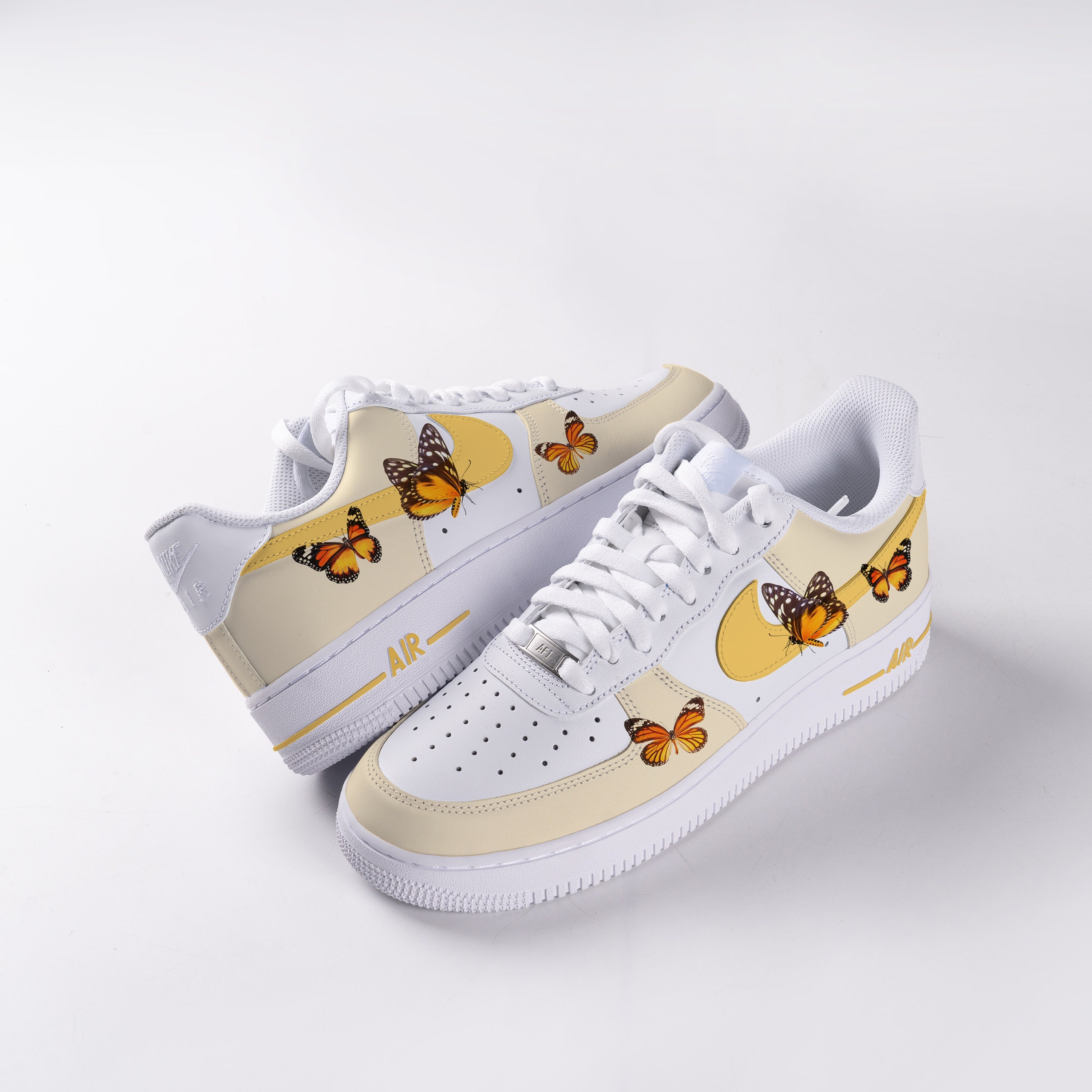 Gray and Rainbow Single Monarch Butterfly - Custom Air Force 1 - Hand –  Merakicks