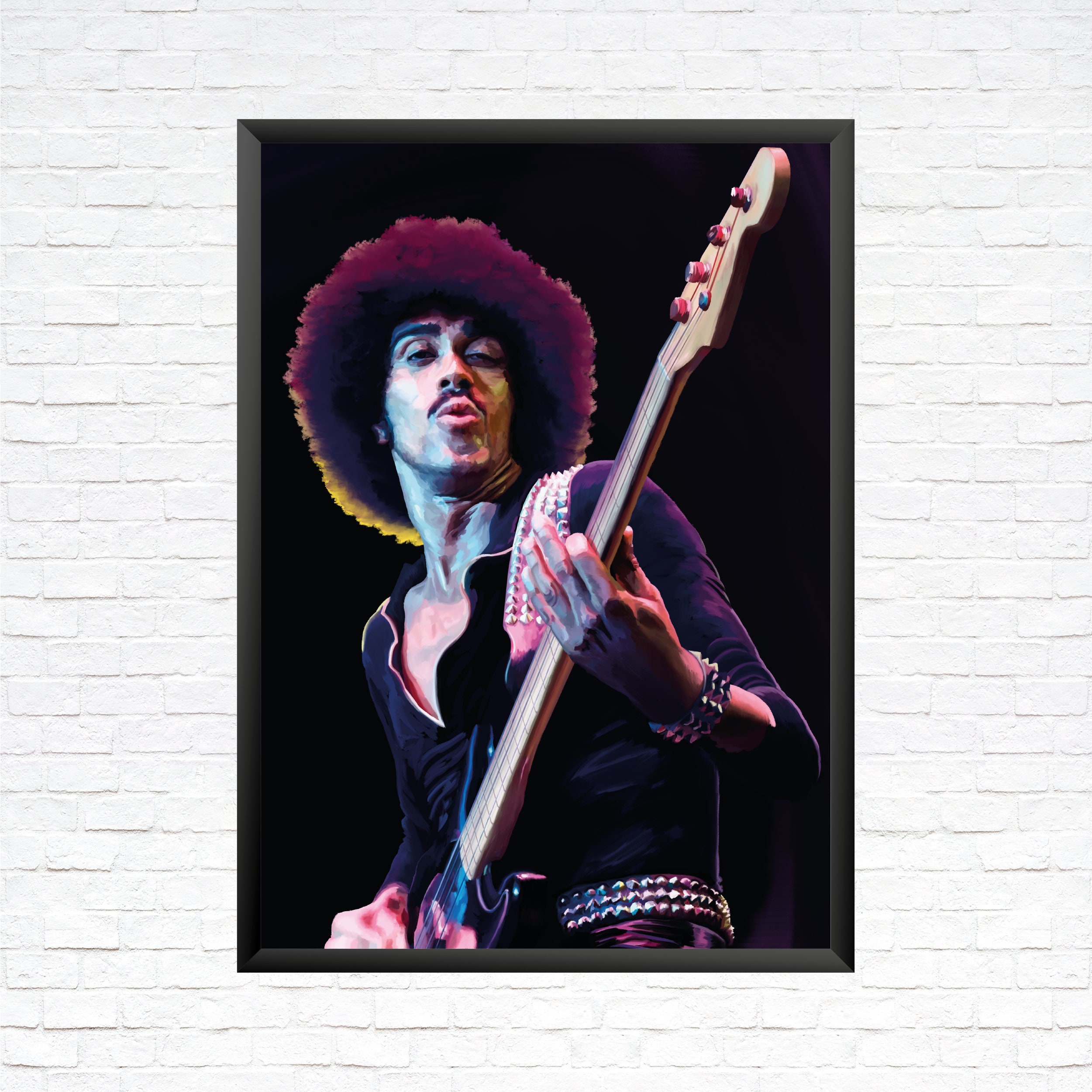 激レア　THIN LIZZY フィル・ライノット トリビュートポスターシンリジィ フィル・ライノットの絵画 — シン・リジィのフロントマンのウォール