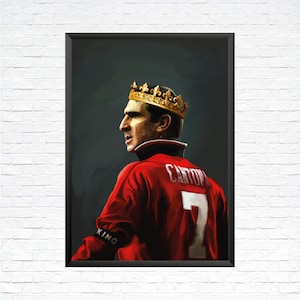 Eric Cantona Painting — Wall art print of Manchester United legend &#39;King Eric&#39;