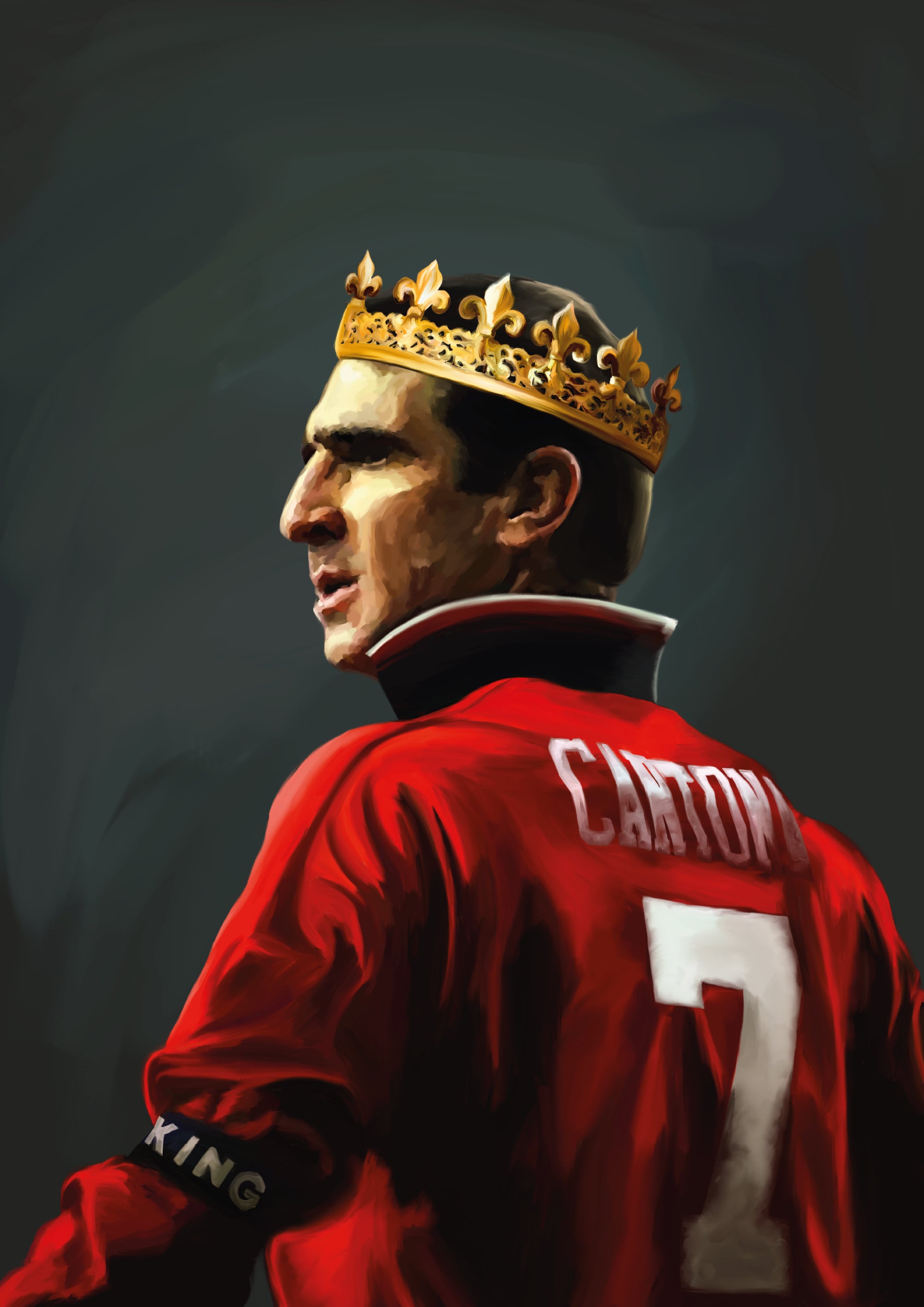 Eric Cantona Painting — Wall Art Print of Manchester United Legend