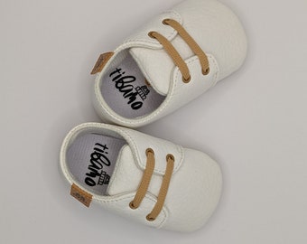 TIBAMO LUNA | Chaussures Bébé en Cuir Souple Blanche