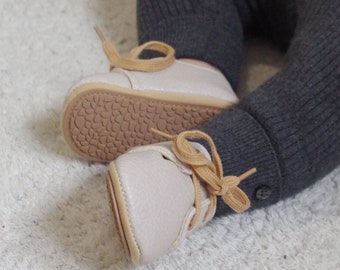 TIBAMO HORIZEN | Chaussures Bébé en Cuir Souple Beige