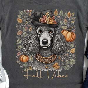 Fall Vibes Fall Equinox Spooky Halloween Poodle sweatshirt, Forestcore  Poodle shirt, gift for standard Poodle dog mom, Poodle dog lover