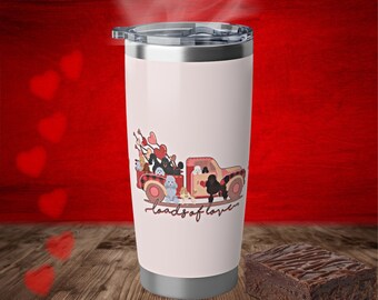 Loads of Love, Valentine gift Poodle Mom 20oz travel coffee cup, poodle gift for her, standard poodle, toy poodle, stainless steel tumbler