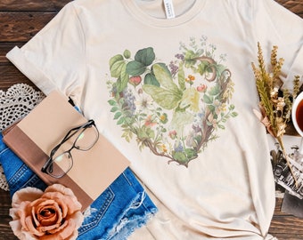 Fairycore Spring Fairy, Plant Lover, Fairy Shirt Fairycore Clothing Botanical Shirt Wildflower Shirt Cottagecore clothing  Fairycore Shirt