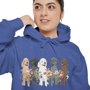 Comfort Colors Wildflower Poodle Hoodie Sweatshirt Standard poodle Shirt, Cottagecore Poodle gift for Poodle Dog Lover, Poodle Mom, Owner image 7