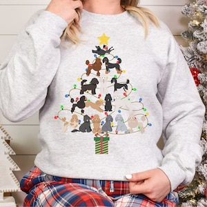 Christmas Poodle Shirt, We Woof You a Merry Christmas,  Standard Poodle Sweatshirt, Holiday Crewneck, gift for poodle moms, poodle lovers