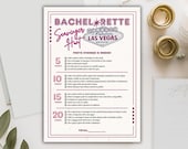 Bachelorette Scavenger Hunt Game Printable Las Vegas Themed Bridal Hens Night Bar Scavenger Photo Hunt - Adult party game - Digital download