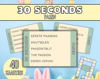 Pasen 30 seconds kaartspel • 40 Kaartjes • Digitaal Downloadbaar Spel voor Kinderen & Familie voor thuis of op school - Nederlands