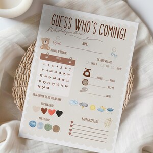 Baby Shower Prediction And Advice Cards • Printable Baby Prediction Cards • Minimalistic Baby Guessing Game • Cute Wishes for parents to be