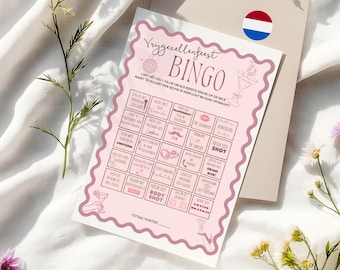 Bachelorette Party Bingo • Bachelorette Party Tasks For Women • Dutch (NL) • Printable • Wedding Game • Pink