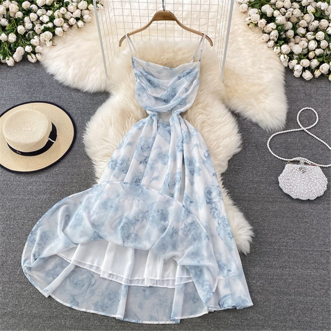 Floral Cottagecore Dress Fairy Dress Women Wedding Guest - Etsy UK