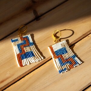 Colorful Modern Beaded Fringe Statement Earrings