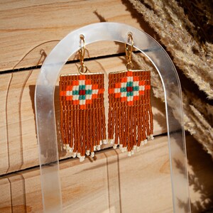 Southwestern Beaded Fringe Statement Earrings