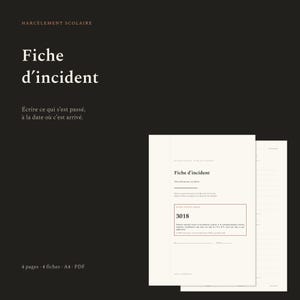 School Bullying Incident Report Form to Print | Record the Facts: Date, Location, Witnesses | PDF A4, 4 Sheets and the 3018 image 1
