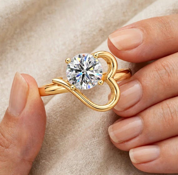 Lab Grown Diamond Ring, 0.50 CT Round Diamond Ring, RION Loop Ring, Custom Engagement Ring, Wedding Ring, Fine Jewelry
