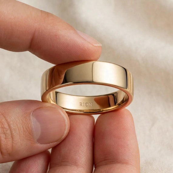 Custom Inside Engraved Ring | Personalized Flat Band Ring | Name Ring Inside Engraving | Sterling Silver Gold Rose Gold Wedding Band