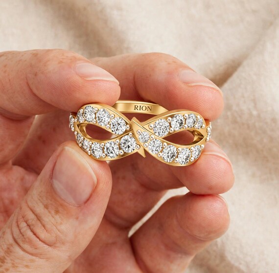 Lab Grown Diamond Infinity Ring, 0.30 CT Diamond Band, RION Crossover Ring, Custom Fine Jewelry, Gift for Her