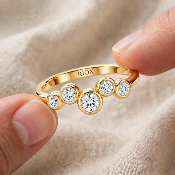 0.10 CT Lab Grown Diamond Ring, Floral Cluster Ring, Minimalist Diamond Ring, Custom Wedding Ring