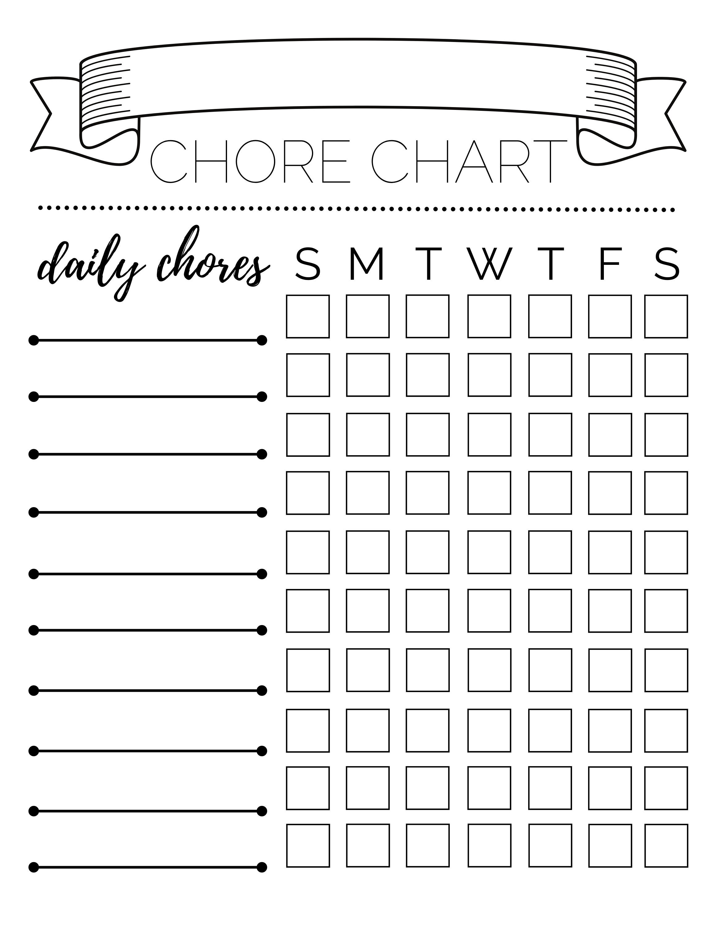 Daily and Weekly Chore Chart, Chore Chart Kids, Chore Chart Printable, Kids Chore Chart