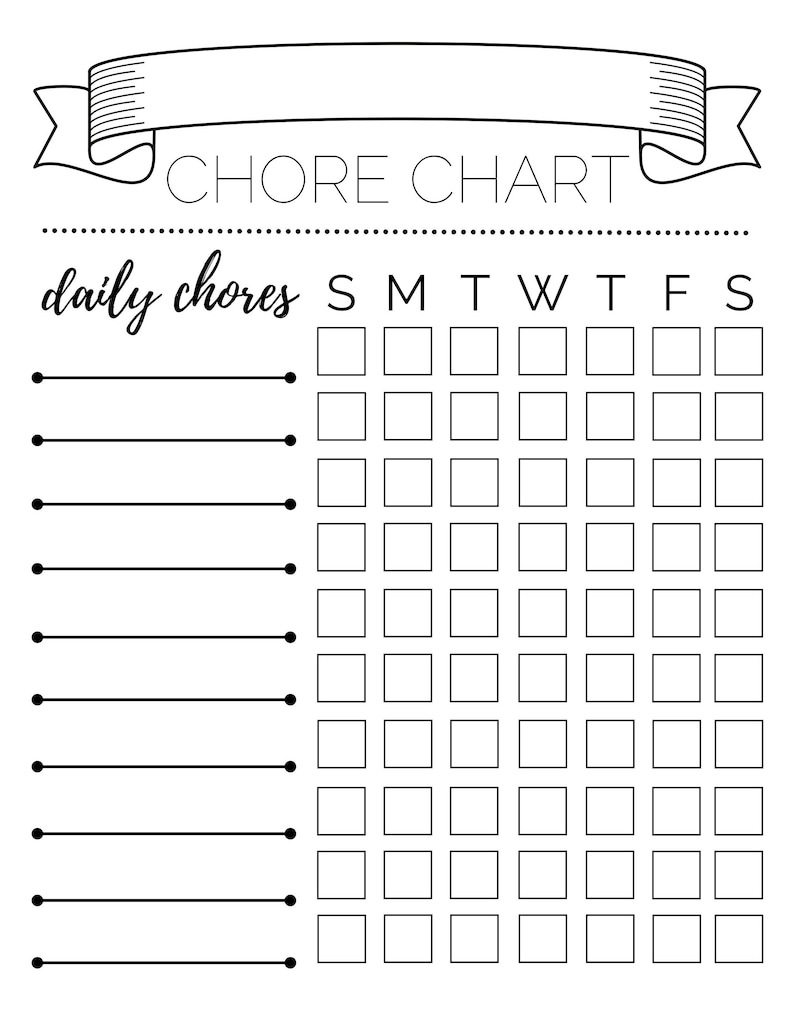 Daily Chore Chart, Chore Chart Kids, Chore Chart Printable, Kids Chore Chart Printable, Kids Chore Chart, Customized Chore Chart image 2