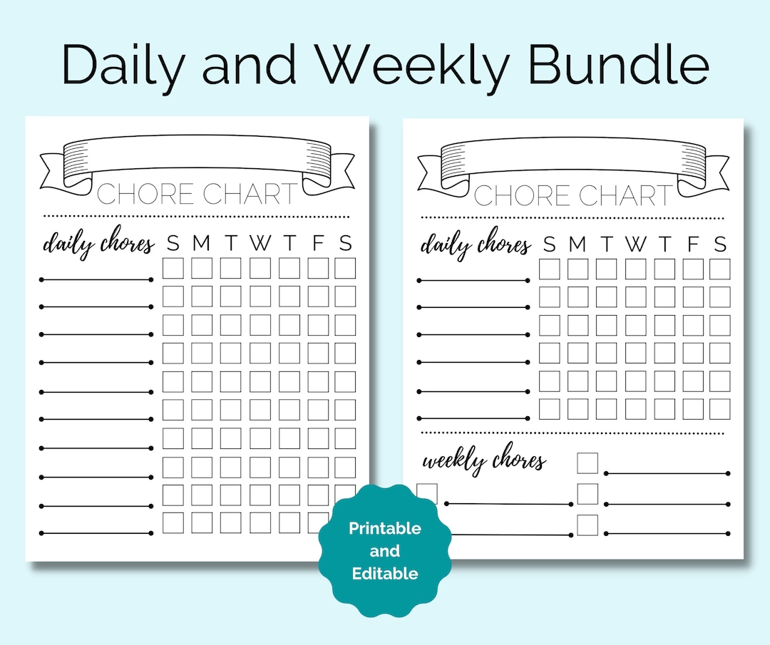 daily-and-weekly-chore-chart-chore-chart-kids-chore-chart-printable-kids-chore-chart-printable-kids-chore-chart-customized-chore-chart-etsy