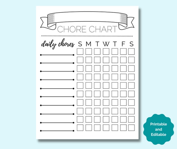 Daily Chore Chart, Chore Chart Kids, Chore Chart Printable, Kids Chore Chart Printable, Kids Chore Chart, Customized Chore Chart