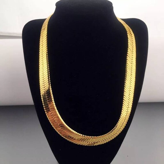 HALF PRICE 24K Gold Herringbone Chain 