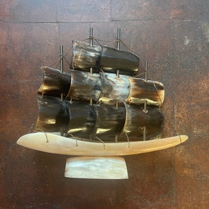 Vintage MCM Horn Ship