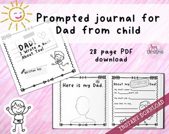 Dad! I Wrote a Book About You! Awesome Fill in the Blank Book With Prompts for Kids to Fill With Their Own Words: Instant Download Printable