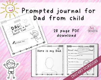Fill-in-the-Blank Book About Dad: Personalized Gift for Father (PDF Download)