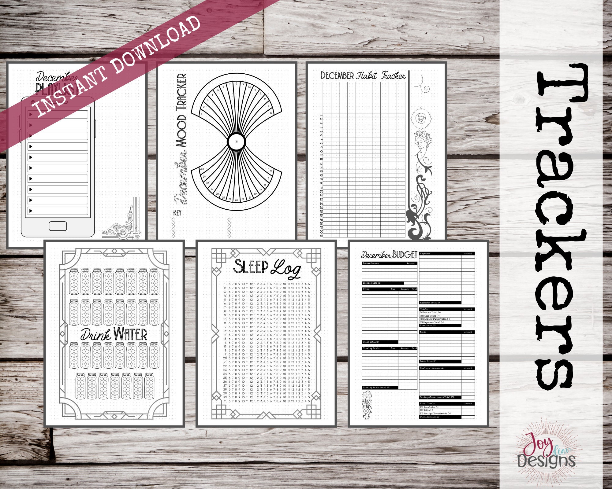December Premade Bullet Dotted Journal Planner Pages Instant - Etsy