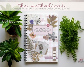 The Methodical: 2026 Daily Planner, Wellness & Self-Care Journal Productivity Planner. Water, Mood, Food, Gratitude Trackers, Coil-Bound