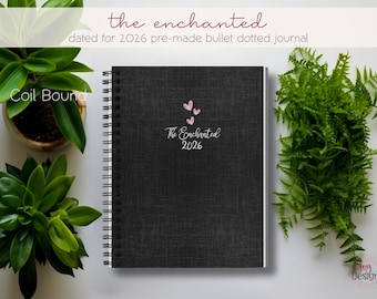 The Enchanted: 2026 Planner | Coil Bound Bullet Dotted Journal | Monthly Themes, Trackers & Coloring Pages | 8x10 Spiral Journal for Women