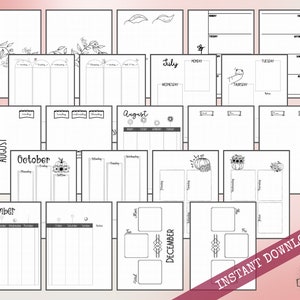 Premade Weekly Planner Printable Bullet Dotted Journal Pages | Instant ...