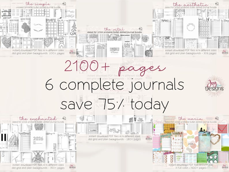 2026 Ultimate Bullet Dotted Journal Bundle 2100+ Pages | Digital Planner Download | Printable & Goodnotes Journals | Save 75% image 16