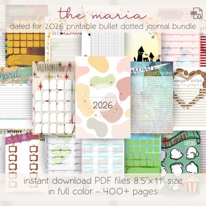 The Maria: 2026 PreMade Colored Digital Bullet Dotted Journal Planner | Instant Download BUJO | For Use in Apps Like Goodnotes & Notability