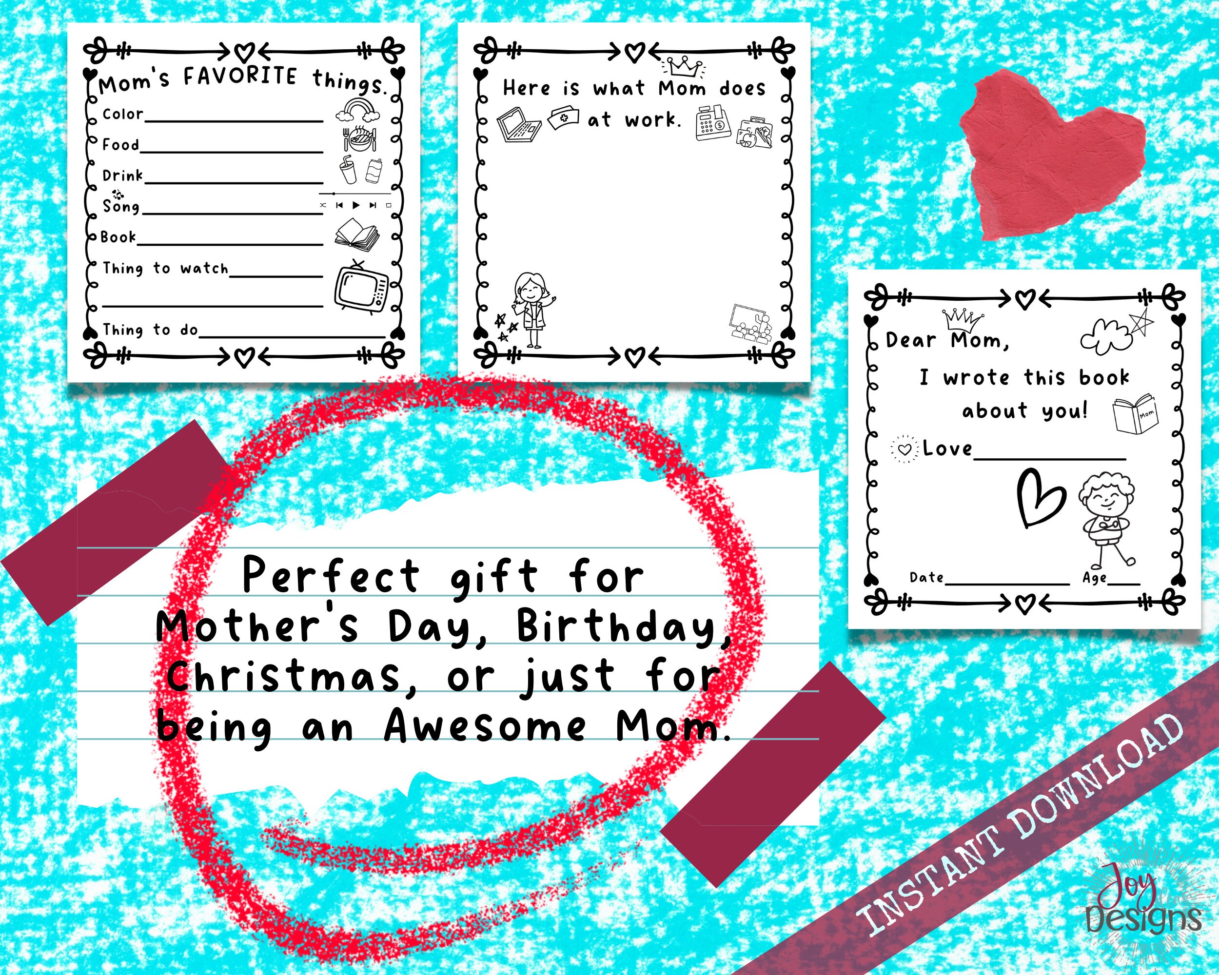 Mom I Wrote a Book About You Awesome Fill in the Blank Book With