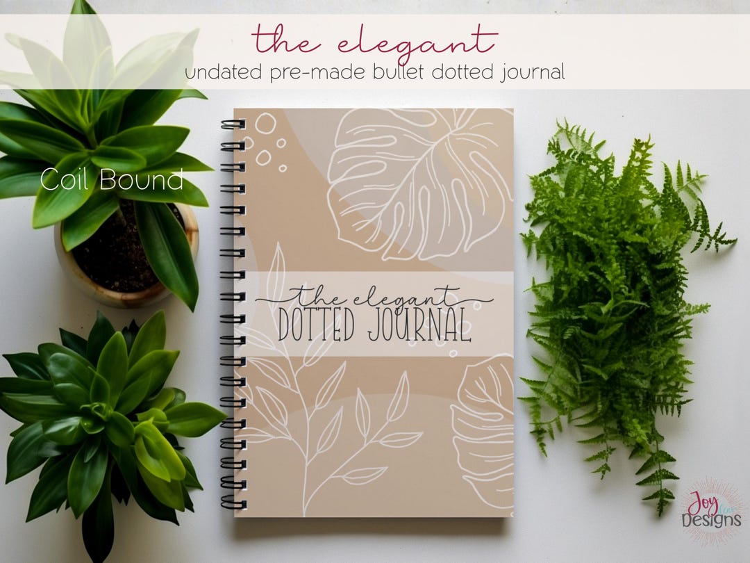 The Elegant: Undated Pre-made Bullet Dotted Journal Coil Spiral Bound ...