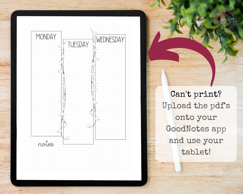 Premade Weekly Planner Printable Bullet Dotted Journal Pages | Instant ...