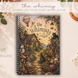 The Whimsy | Undated Premade Bullet Dotted Journal Planner | Coil Bound Coloring Planner & Habit Tracker