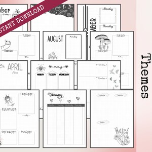 Premade Weekly Planner Printable Bullet Dotted Journal Pages | Instant ...