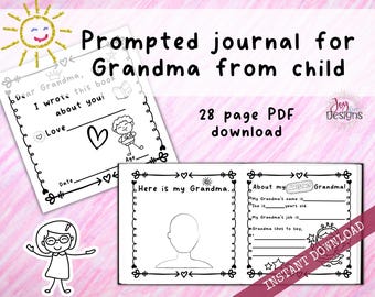 Grandma Fill-In-The-Blank Book: Personalized Gift, 28 Page (PDF Download)