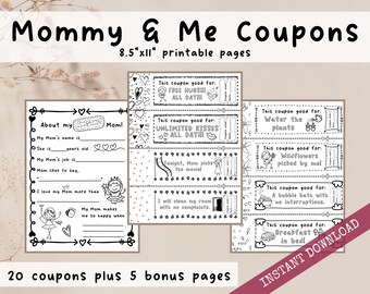 Cupones para Mamá y Yo: Regalo imprimible para mamá (Descarga PDF)