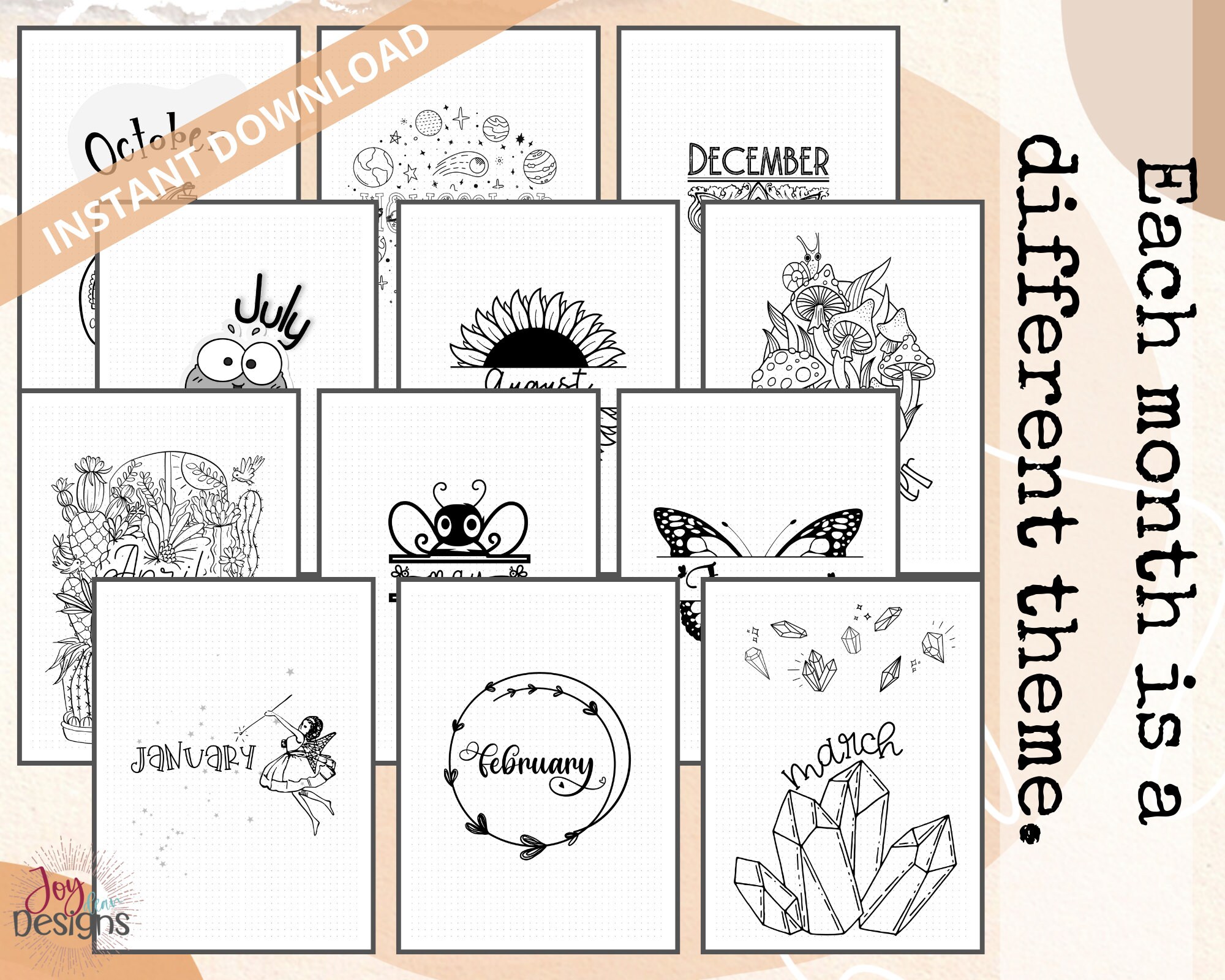 Premade Student Bullet Dotted Journal Planner Pages Instant - Etsy