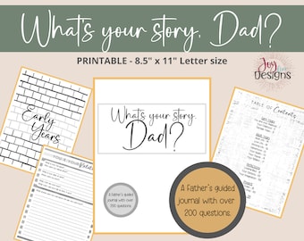 Father's Guided Journal, 200+ Questions, Keepsake Gift (Digital Download)