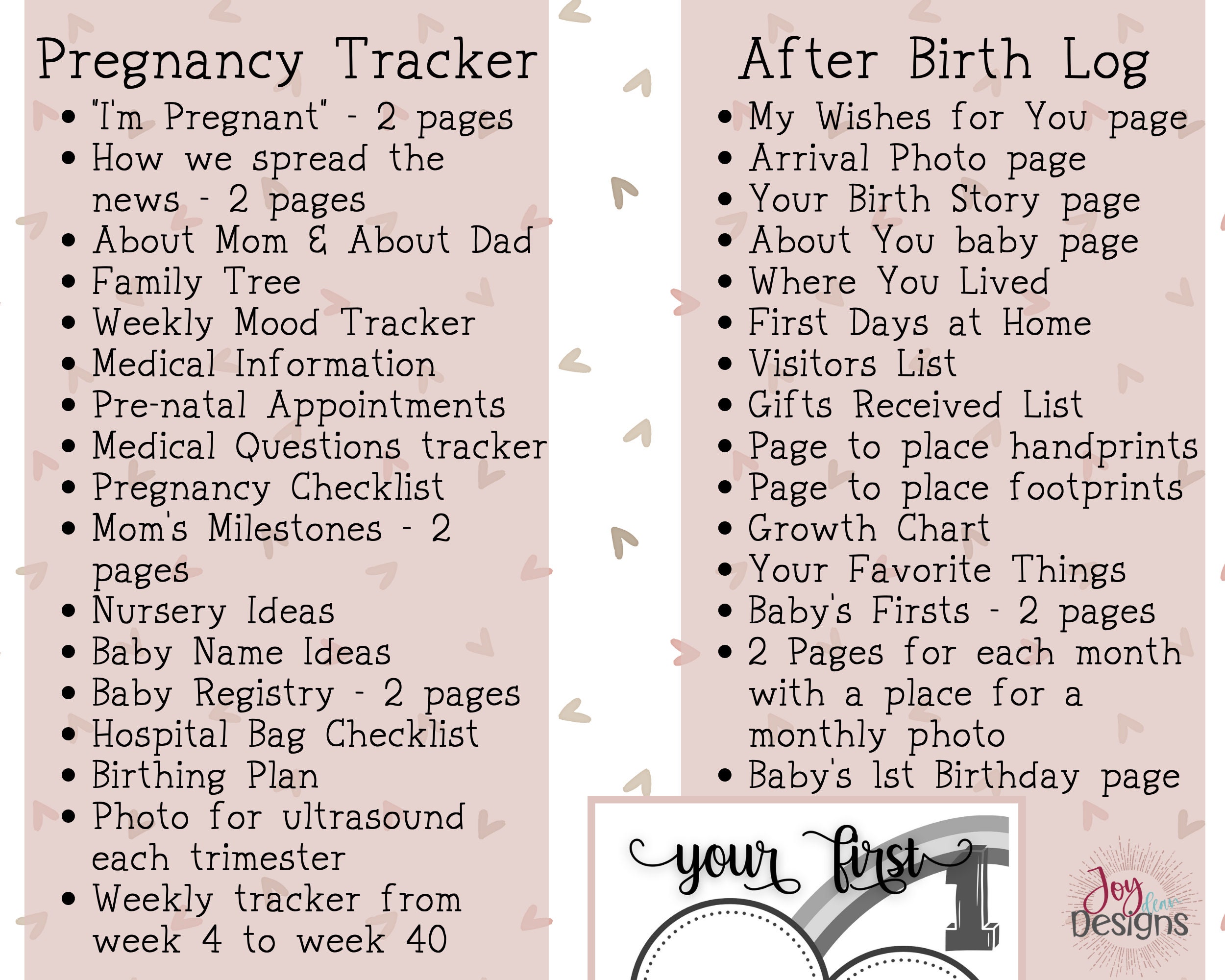 Printable Pregnancy Journal Memory Book to Track From Conception to